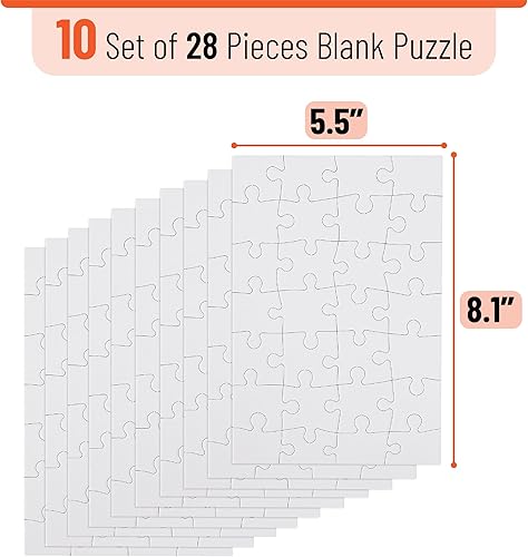 Miniatura 10 de Mr. Pen Rompecabezas en blanco - Paquete de 8, 28 piezas/paquete, 5.5 x 8.1 pulgadas, blanco, rompecabezas en blanco para dibujar