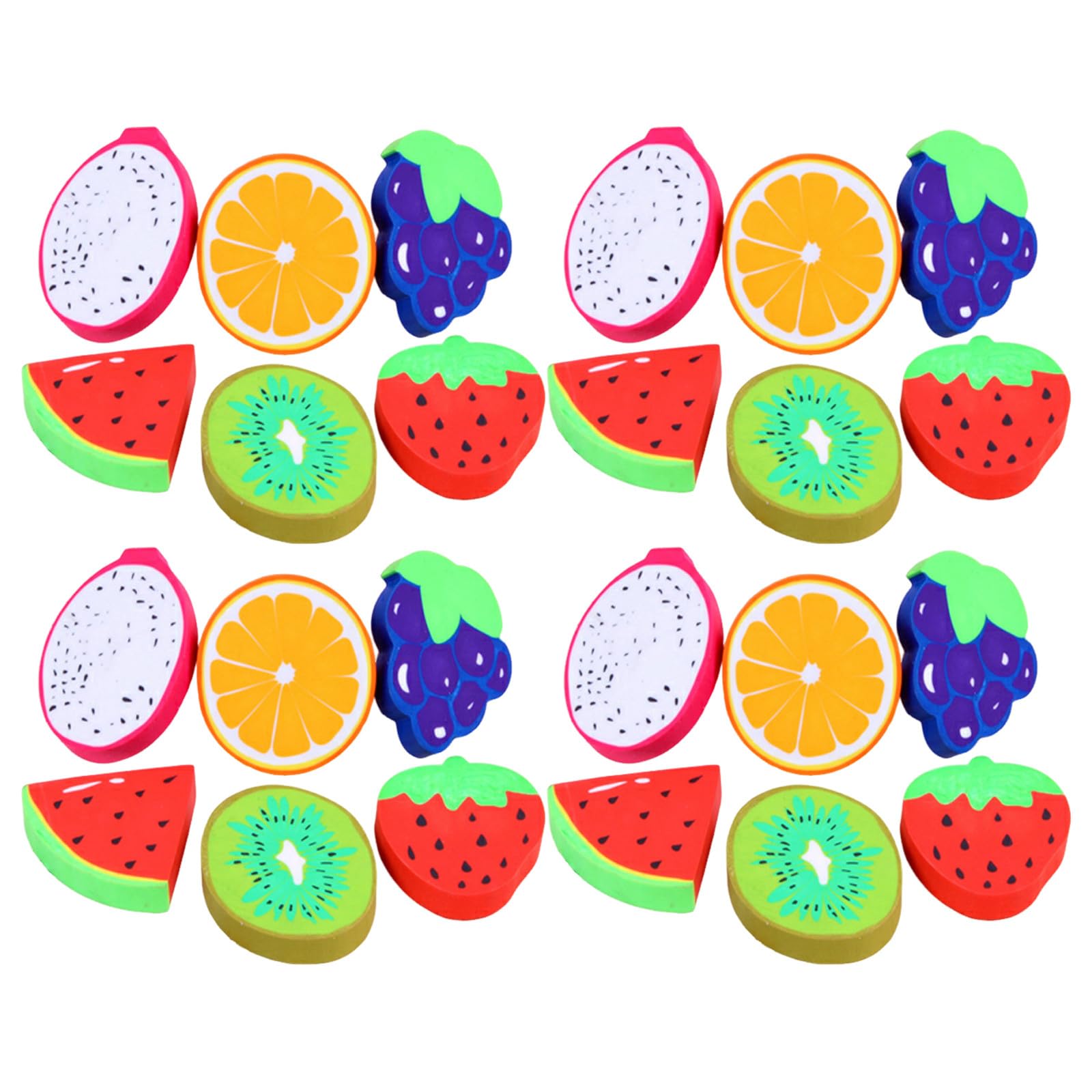 Kisangel 72 gommes fantaisie en forme de fruits : Gommes colorées pour la r