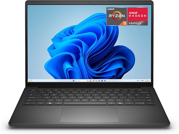 Dell 14 Laptop DC14255 14" 2K (1920x1200) Display, AMD Ryzen 5 220, AMD Radeon Graphics, 16GB DDR5 RAM, 512GB SSD, Windows 11 Home, Backlit IT QWERTY Keyboard, Carbon Black