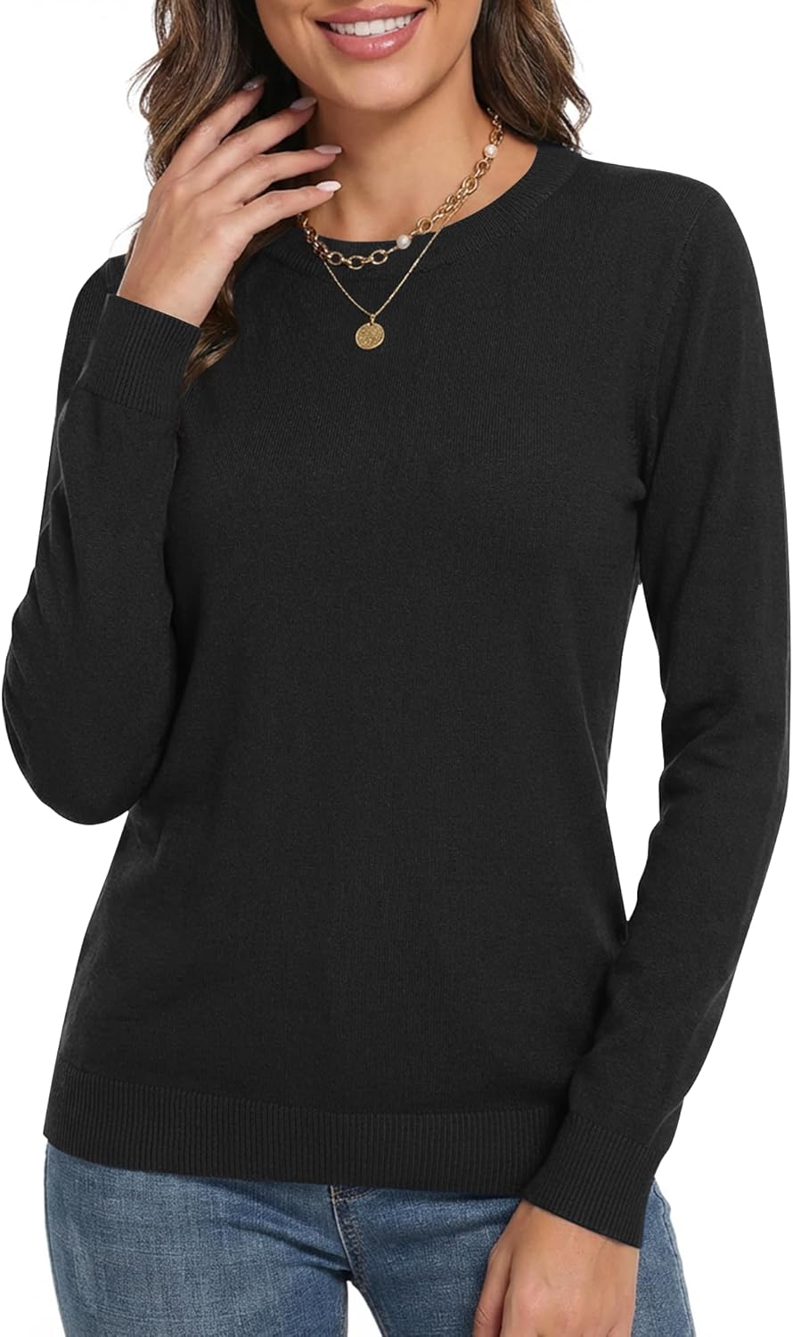 LaGracia Womens Wool Blend Crew Neck Long Sleeve Lightweight Fall Sweater 2026 - Image 4