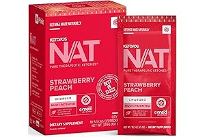 PRÜVIT Keto//OS NAT® Strawberry Peach Keto Supplements – Charged - Exogenous Ketones...
