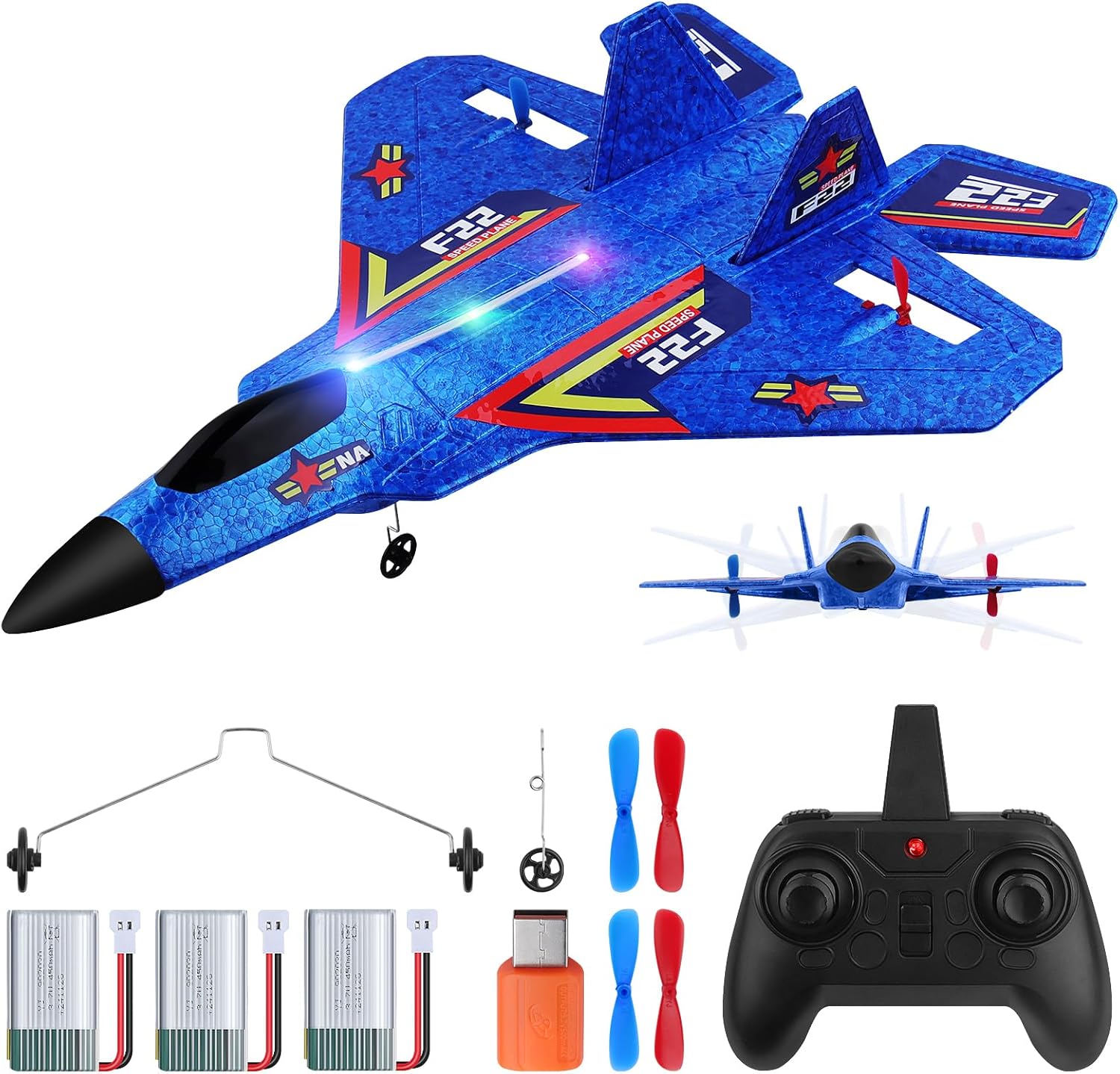 RC Plane 2.4GHz Remote Control Plane L0712 Quadcopter Hovering with Auto Hovering Fighter Aircraft RC Airplane RTF for Beginner, Kids and Adults,3D Flip Airplane Toy with Colored Lights USB Charging