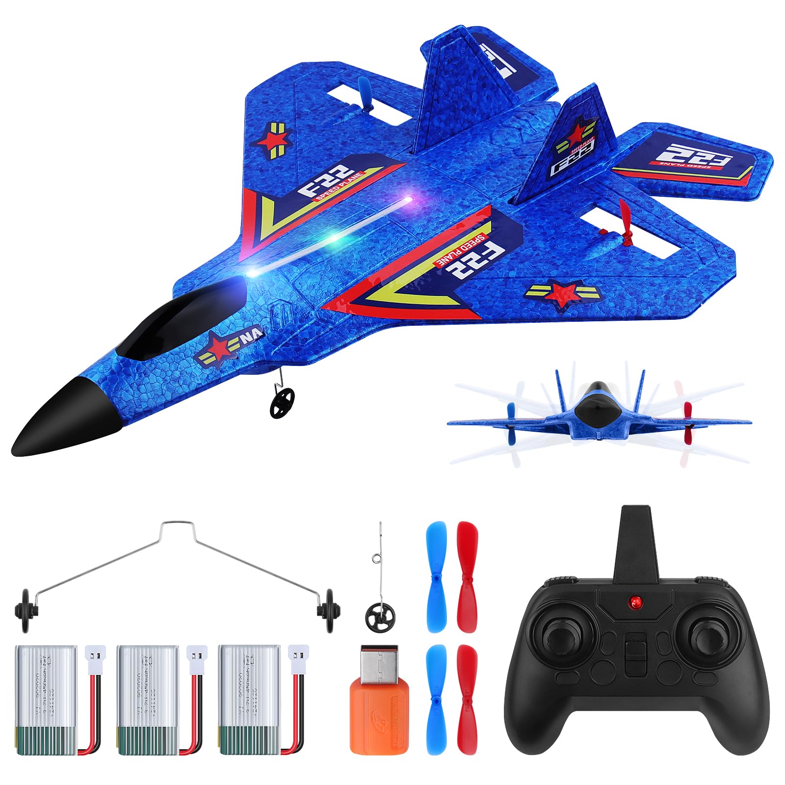 controllo remoto aerea fx22 24ghz azzurro con luci