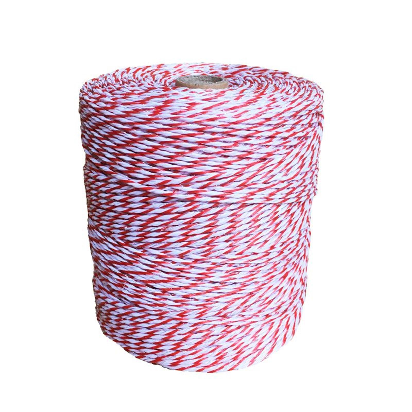 HEYANN Alambre de valla eléctrico, cuerda de valla eléctrica de 3 mm, de nailon resistente a los rayos UV, alambre eléctrico para valla eléctrica, accesorio para caballos (500 m rojo)