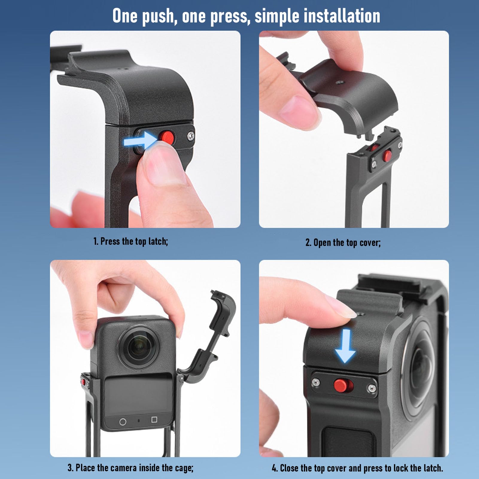 Sorandy Gabbia per Fotocamera, Compatibile con Action Camera 360, Foro