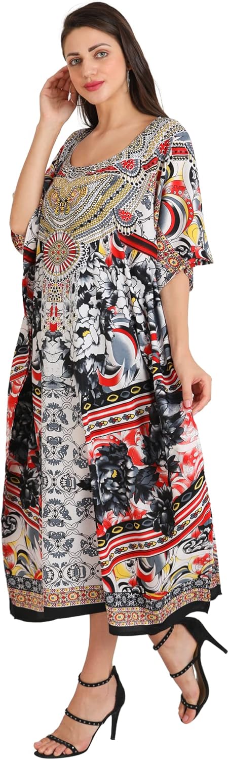 Miss Lavish London Kaftan for Women Dress Summer Swimsuit Cover Up, Plus Size Kaftan, Cruise & Caribbean Vacation Coverup - Image 6