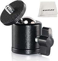Vista 1 de EXMAX Mini cabeza esférica de aleación de aluminio de 360 grados giratoria Mini trípode con adaptador de tornillo de 3/8 a 1/4 pulgadas para cámara