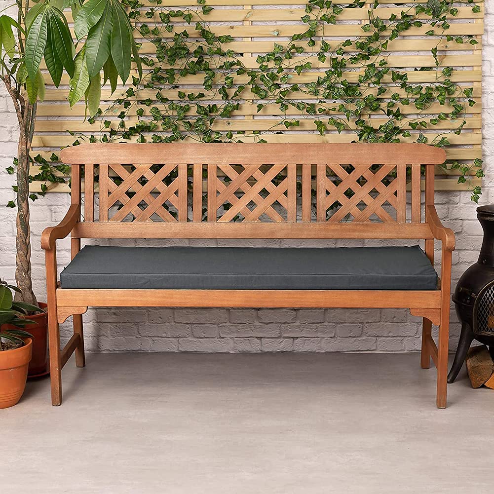 Cuscino Per Panca Da Esterno Impermeabile - 100x40x5 Cm, Verde, Con Laccetti, Per 2/3 Posti