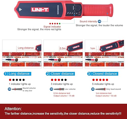 Miniatura 3 de UNI-T Detector de bloqueo de tuberías de pared 114.8 ft Escáner de obstrucción de tuberías Plomeros Herramienta de diagnóstico de instrumentos para
