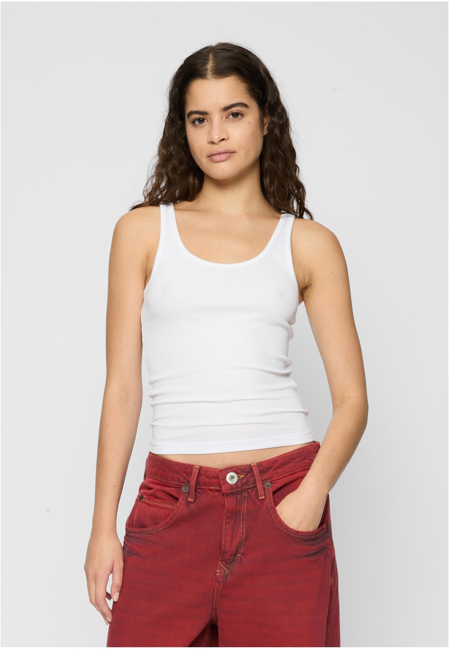 Urban Classics Damski top damski Organic Basic Rib Top 2-pak czarny + bia?y XL, czarny + bia?y, XL