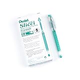 Pentel Arts Slicci Metallic 0.8 mm Needle Tip Gel Pen, Metallic Green Ink, Box of 12 (BG208-MD) – view 1