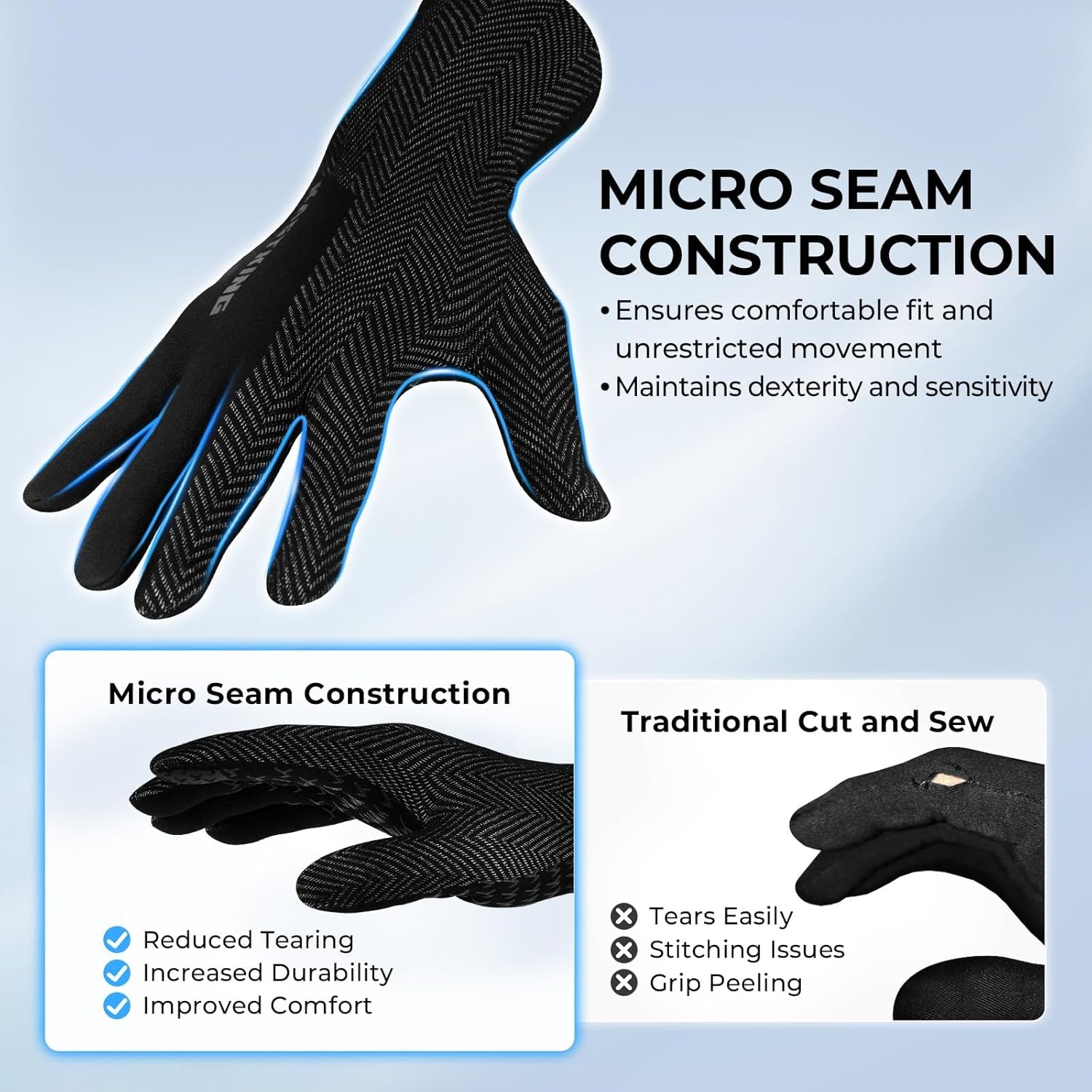 KastKing Grip Logic Full Finger Compression Glove Liners,Micro-Seam Construction,Touch Screen Fishing Gloves for Men & Women,4-Way Stretch Lightweight Winter Gloves for Outdoor Activities - Image 3