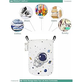 FANKANG Storage Basket, Nursery Hamper Canvas Laundry Basket Foldable with Waterproof PE Coating Large Storage Baskets for Kids Boys and Girls, Office, Bedroom, Clothes,Toys(Reading)