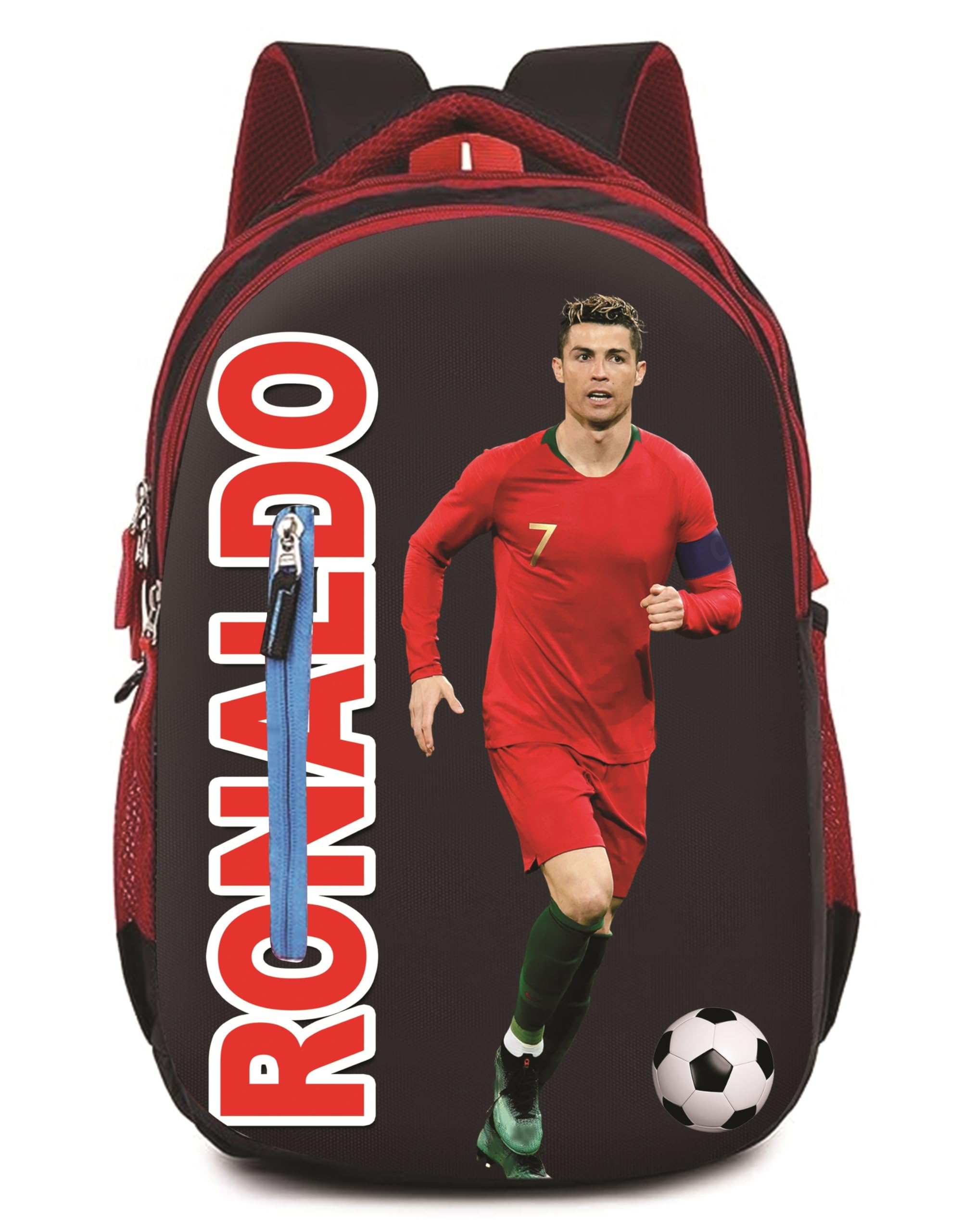 School Bag 18 Inch Cristiano Printed Travel Daytrip Office College Backpack for Girls & Boys Multi-Purpose Bag
