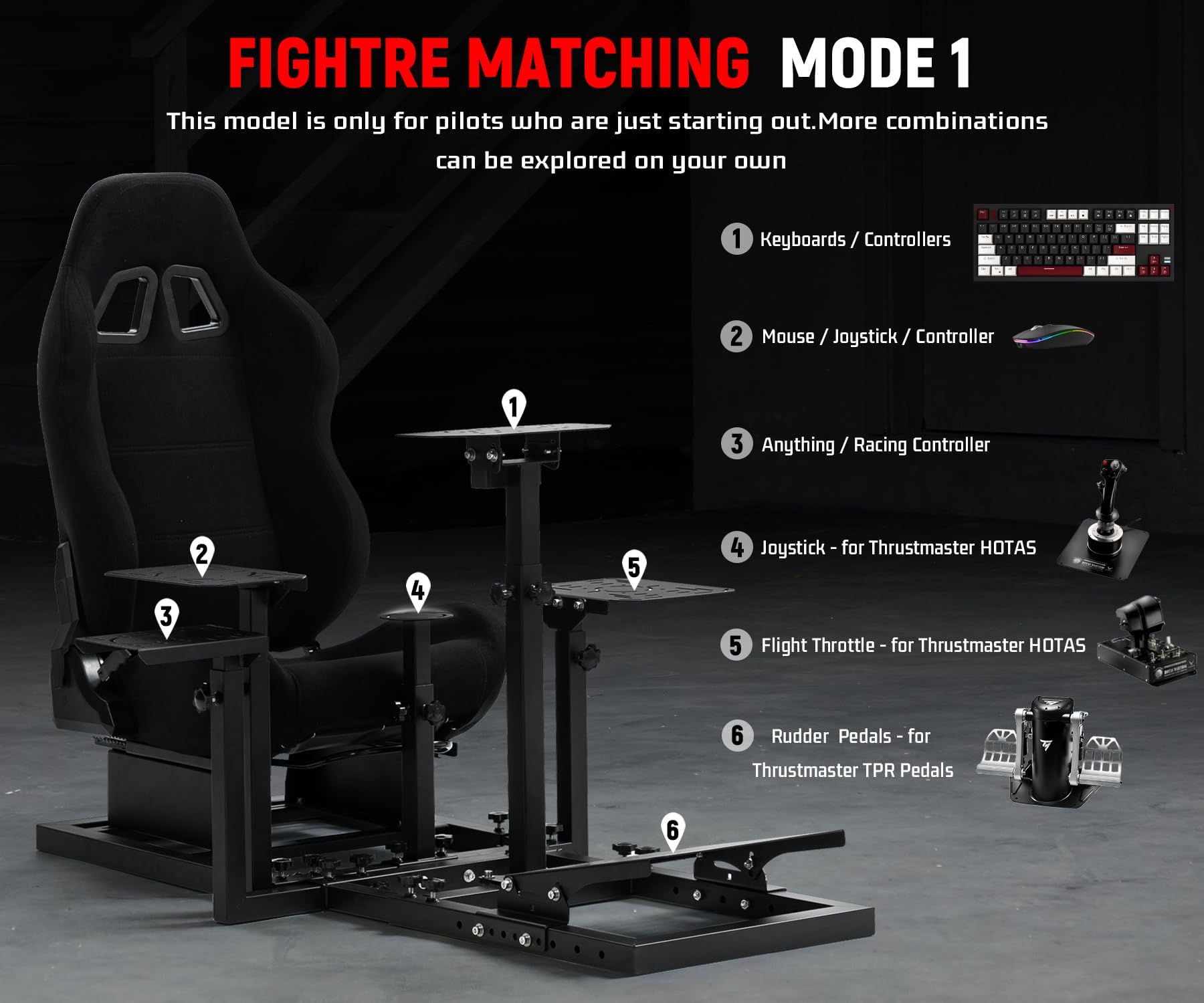 Dardoo G920 Flight Simulator Cockpit Multifunctional with Seat Compatible with HOTAS Warthog, G Saitek, Logitech G923, Thrustmaster T150,PC, Excluding Wheel, Pedal, Handbrake, Throttle, Joystick
