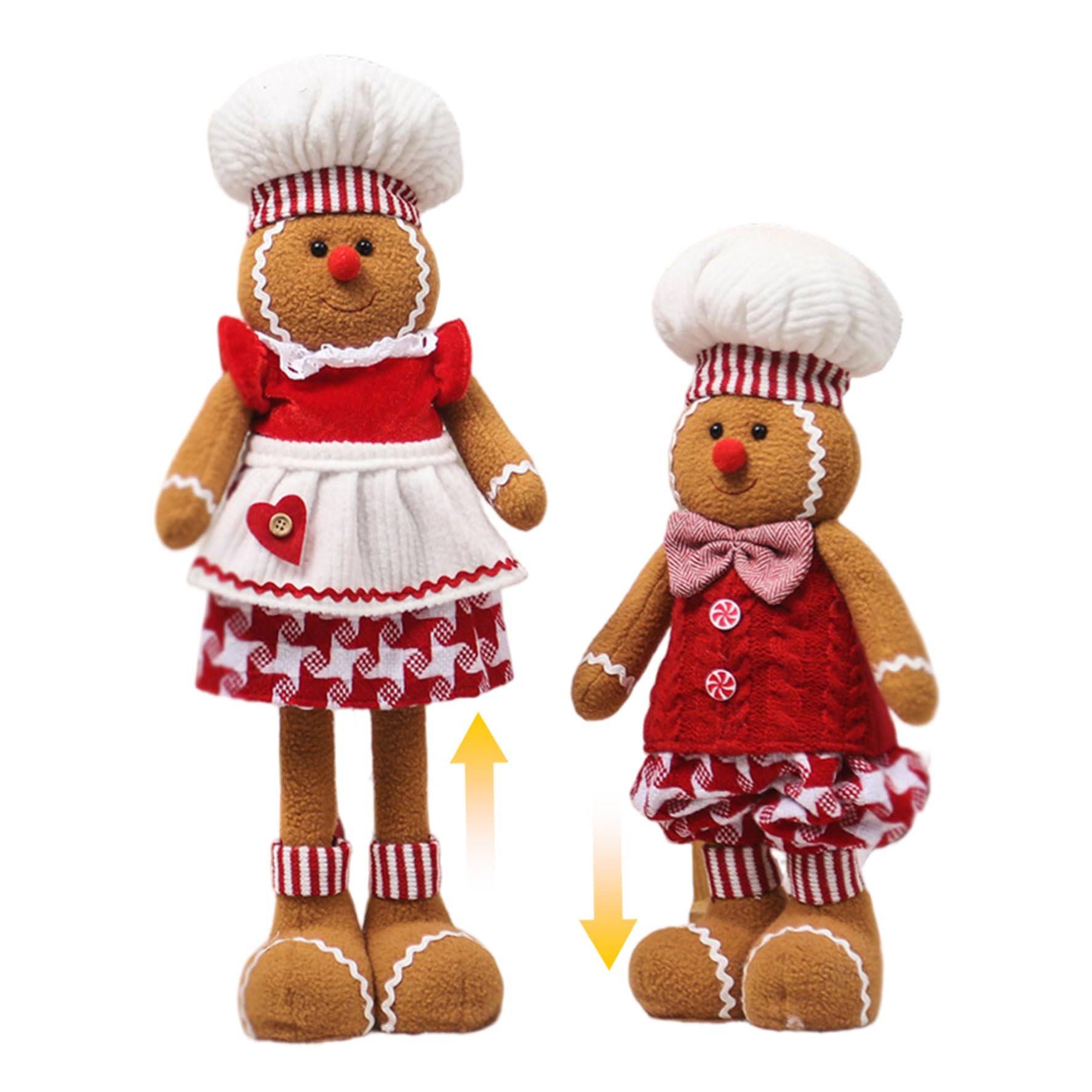 Décorations de Noël en Pain d'épice Peluche Hauteur Réglable Jouets Figurines Enfants