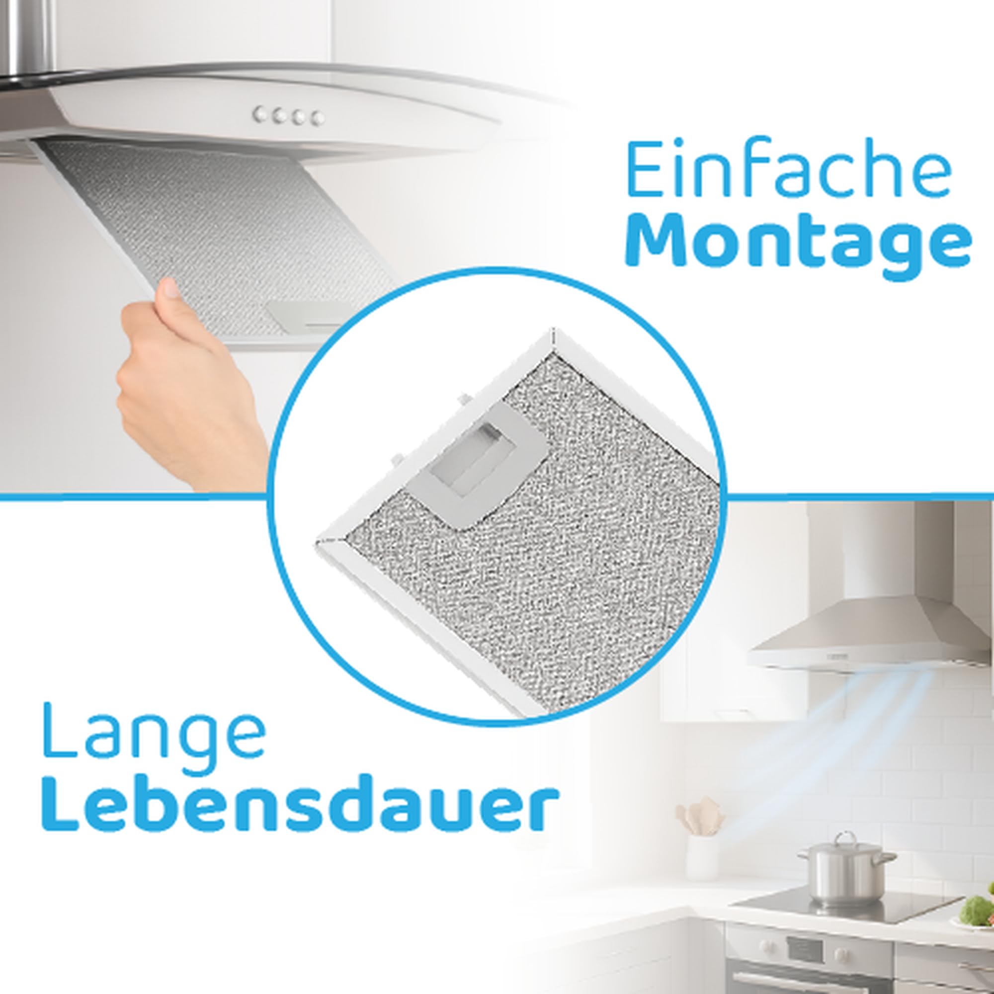 AllSpares Metall-Fettfilter Set 352812/00352812 & 352813/00352813 für Siemens/Bosch | Vorder- & Rückseite | Ersatzfilter für Dunstabzugshaube | spülmaschinengeeignet | Maße 420x175 mm & 445x175 mm