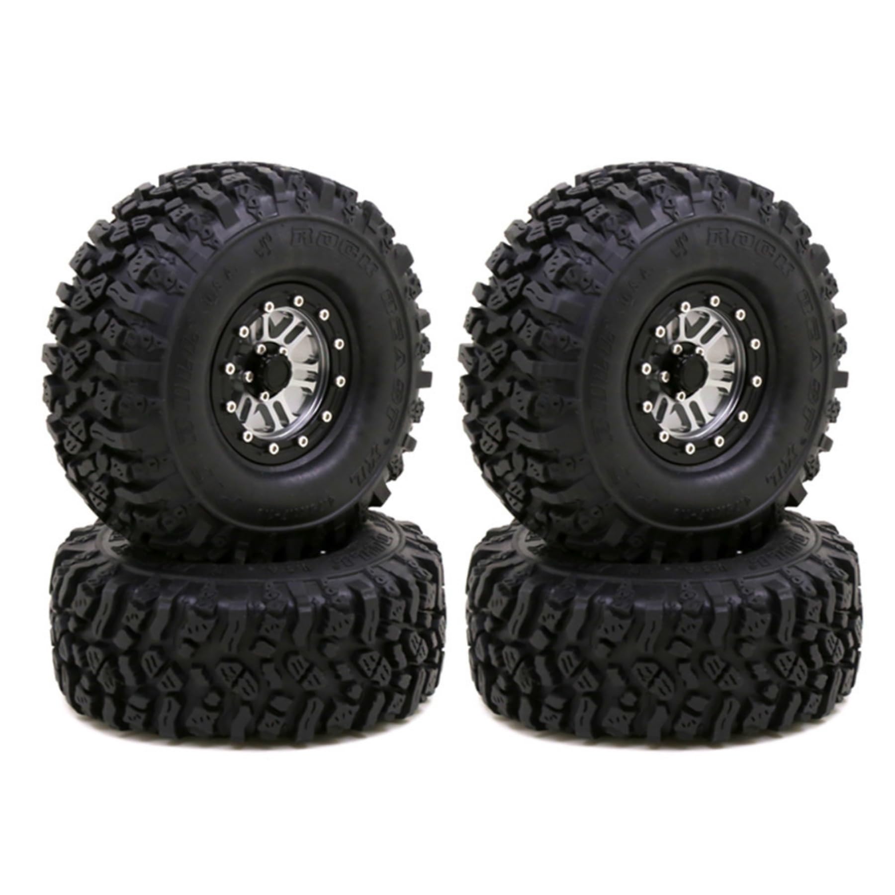 4-Pack 1.9" RC Crawler Tires - 108mm Height Soft Rubber Tyres With Foam Inserts For Axial SCX10, 1/10 Scale Trail Trucks - View #12