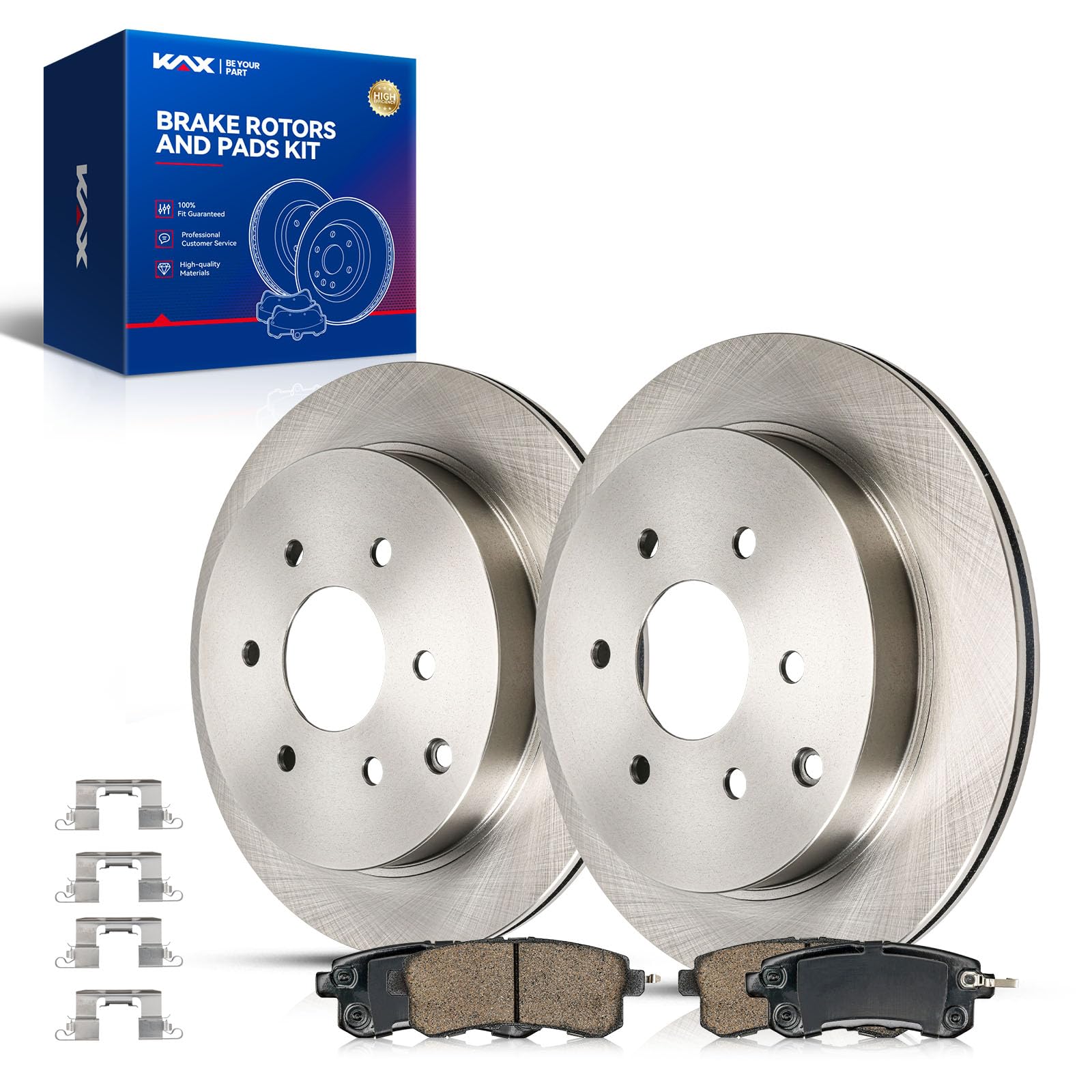 KAX Rear Brake Kit, OE Brake Rotors and Ceramic Brake Pads | Fits INFINITI QX80 2014-2019, Nissan Armada 2017-2019, INFINITI QX56 2011-2013, Automotive Replacement Brake Kit