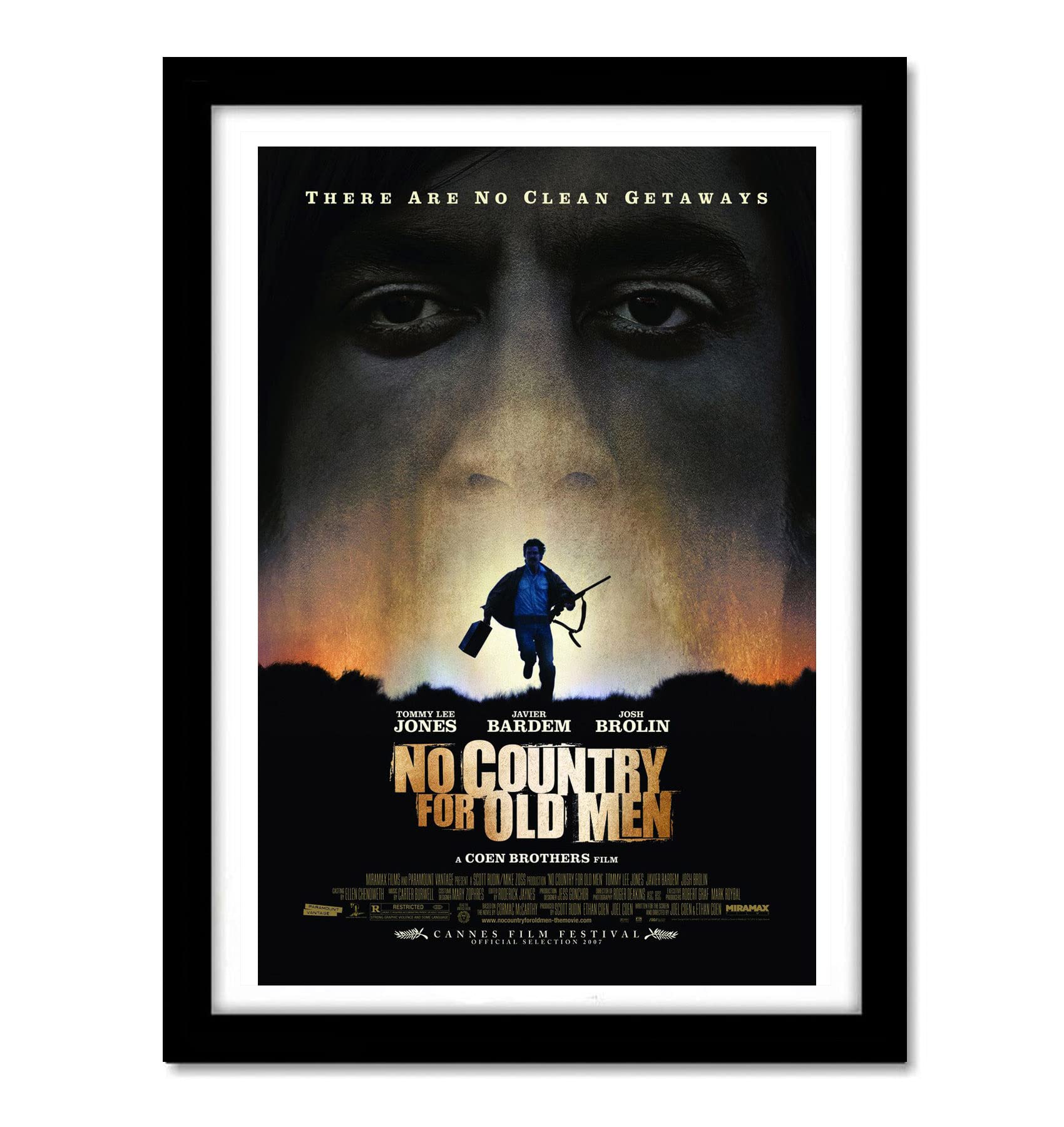 Good hope Plexi Hollywood Movies No Country For Old Man Movie Miinimal Art Framed Poster, multicolour, Print, 10inch x 13inch For Room Office Wall