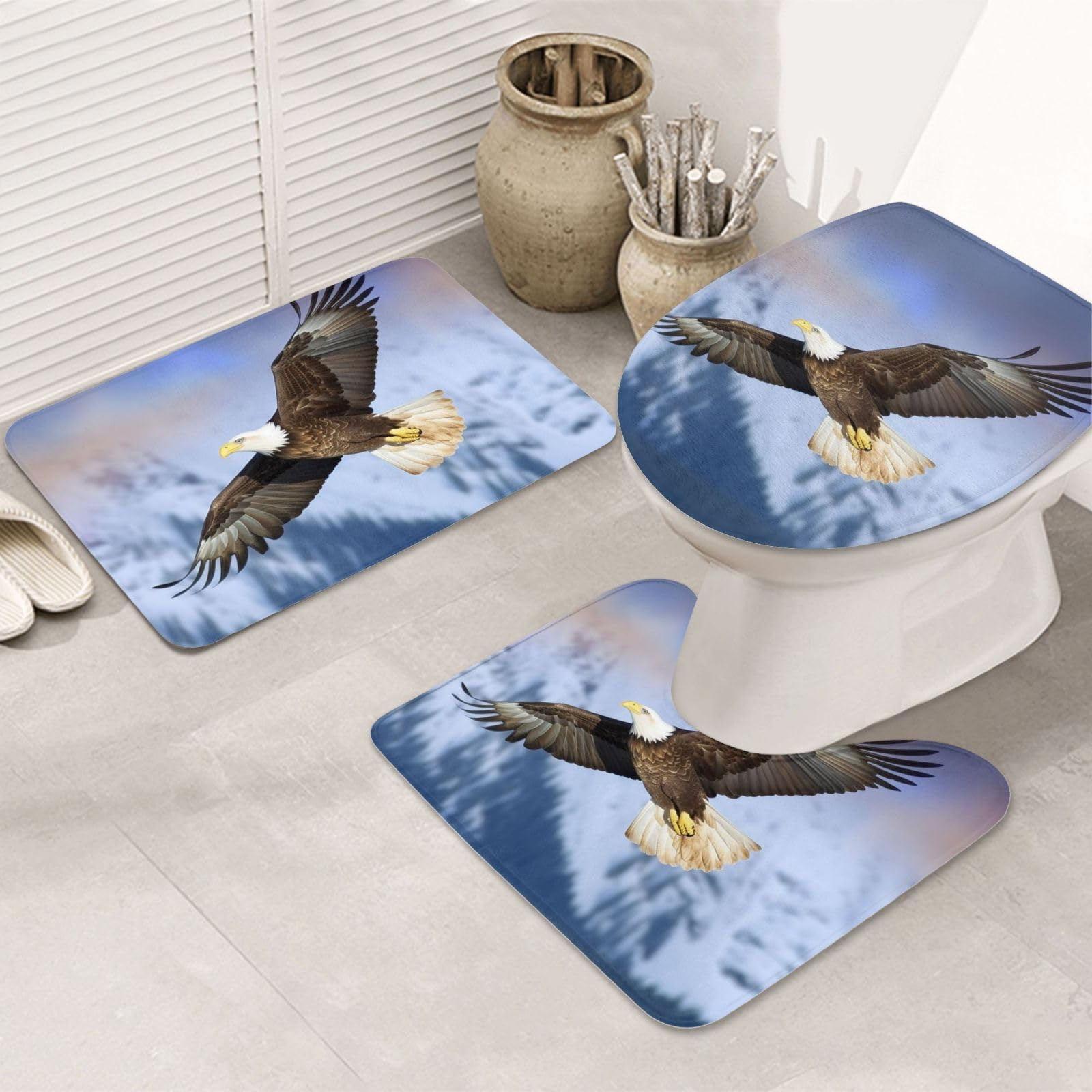 Tapis de bain antidérapant et contour WC pour une sortie de douche sécurisée