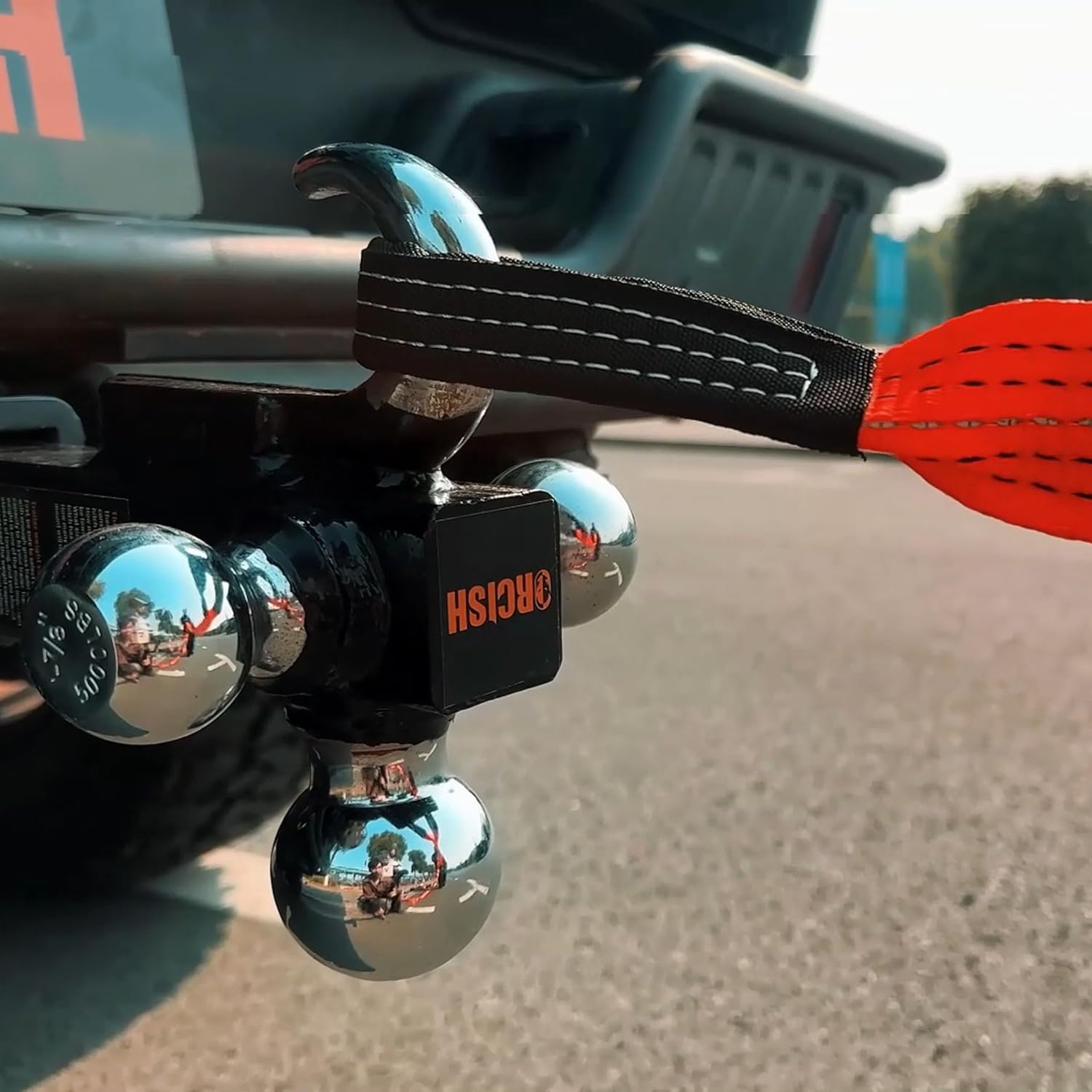 ORCISH Trailer Hitch Tri-Ball Mount with Tow Hook & Pin, Chrome Trailer Ball Sizes 1-7/8", 2" & 2-5/16", Fit 2 Inch Hitch Receiver, 10,000 LBS Max Towing Capacity for RVs, SUVs, ATVs & Trucks - Image 6