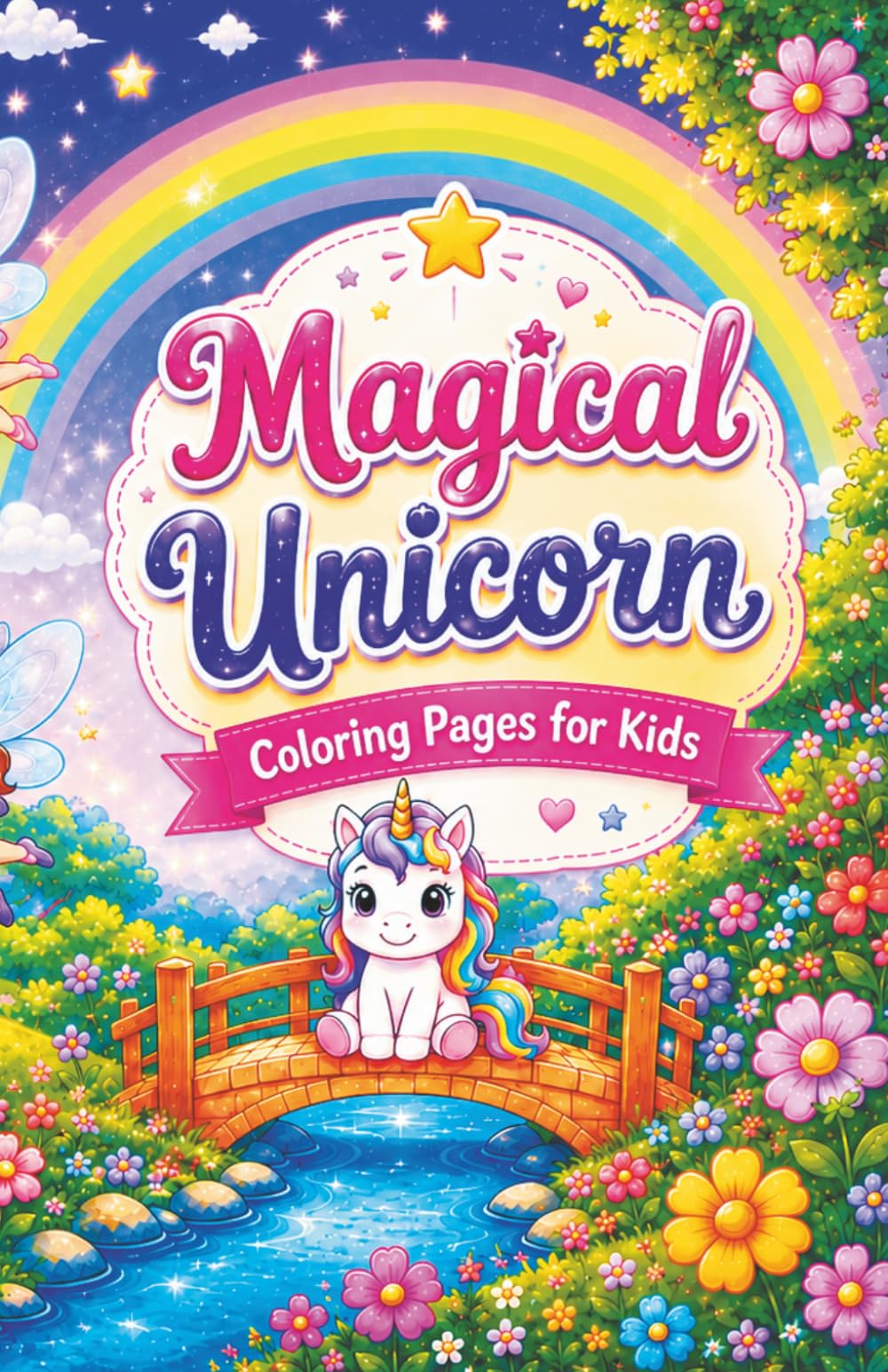Magical Unicorn Coloring Book Ages 4–8: Fun and Easy Unicorn Coloring Pages for Kids Ages 4–8