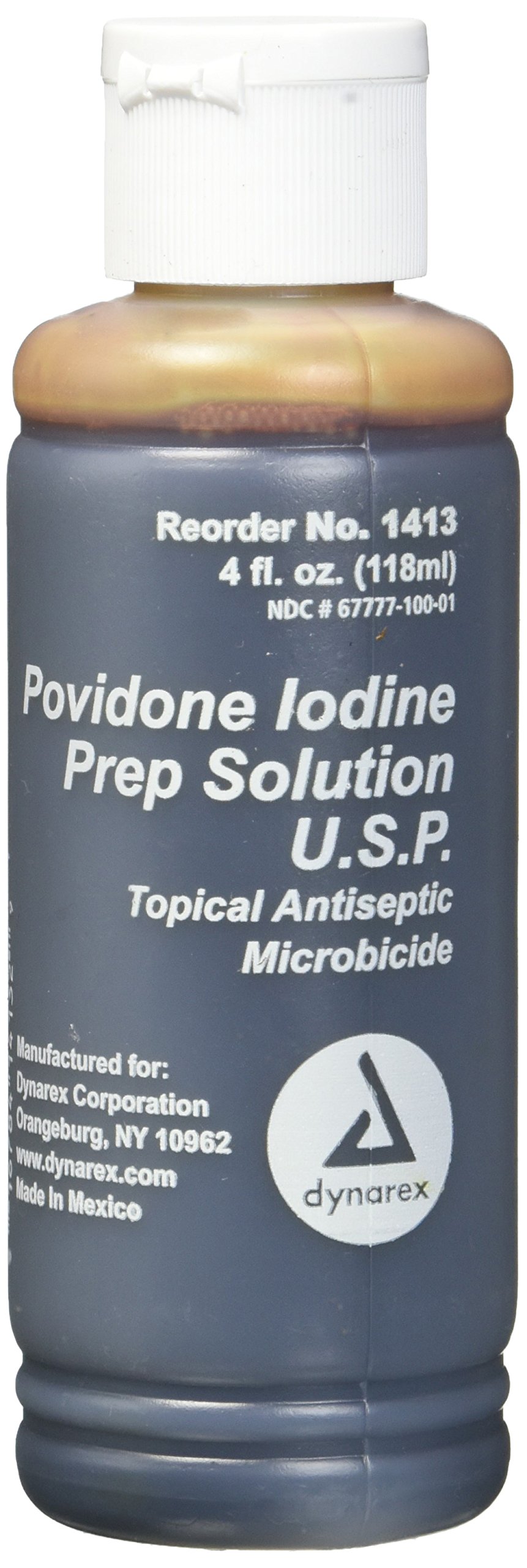 Dynarex PovidoneIodine Prep Solution, Antiseptic Solution for Skin and