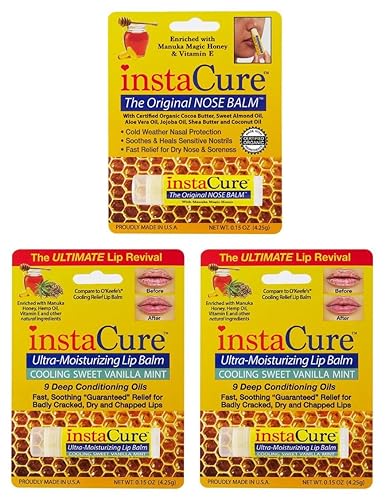 Bálsamo de nariz original de InstaCure con miel de manuka. Alivio rápido para narices agrietadas secas y doloridas. Además de la fórmula avanzada de