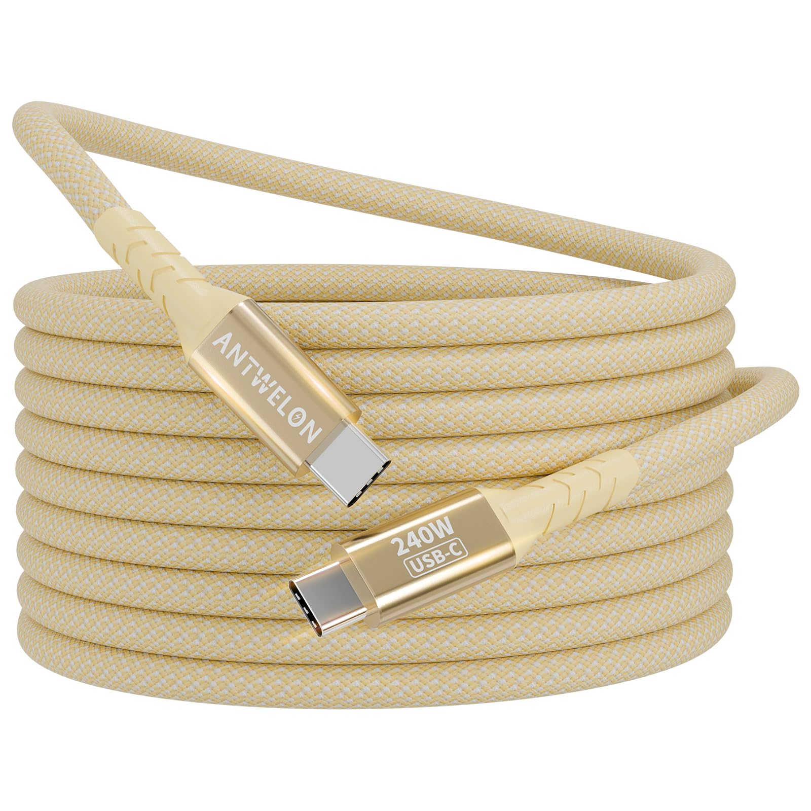 ANTWELON 240W Cavo USB C a USB C PD3.1 2M Cavo USB Tipo C Ricarica Rapida Nylon Type C per iPhone 16 15 Pro Max Samsung Galaxy S24 S23 Macbook Pro iPad Pro