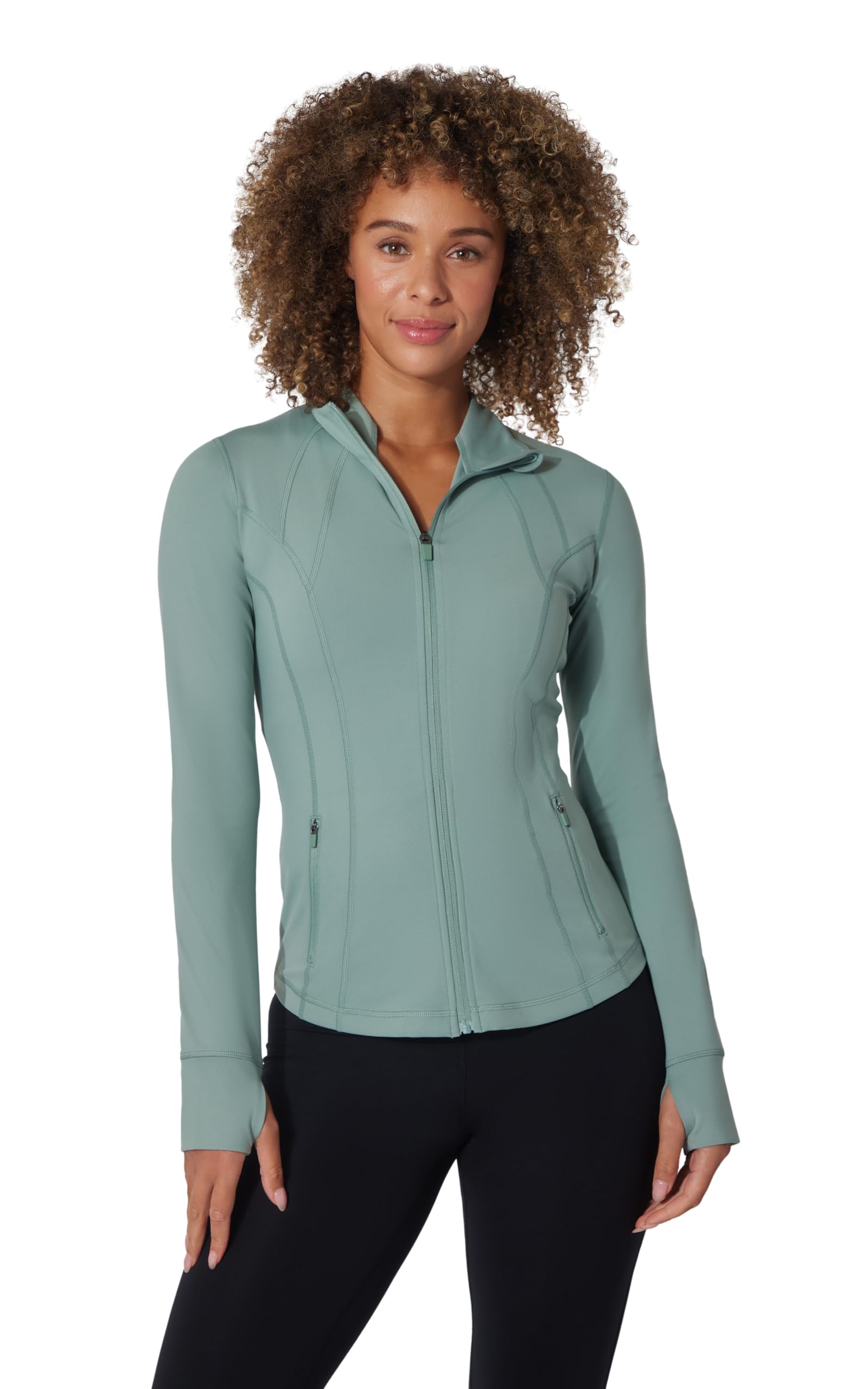 Yogalicious Womens Ultra Soft Lightweight Full Zip Yoga Jacket with Pockets