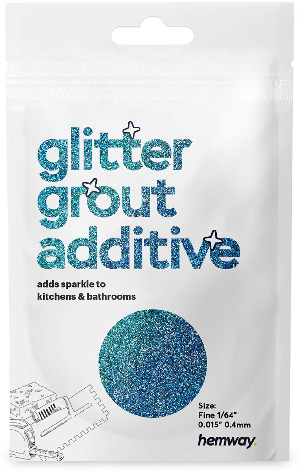 Buy Hemway Glitter Grout Additive Ocean Blue Holographic Grout Tile
