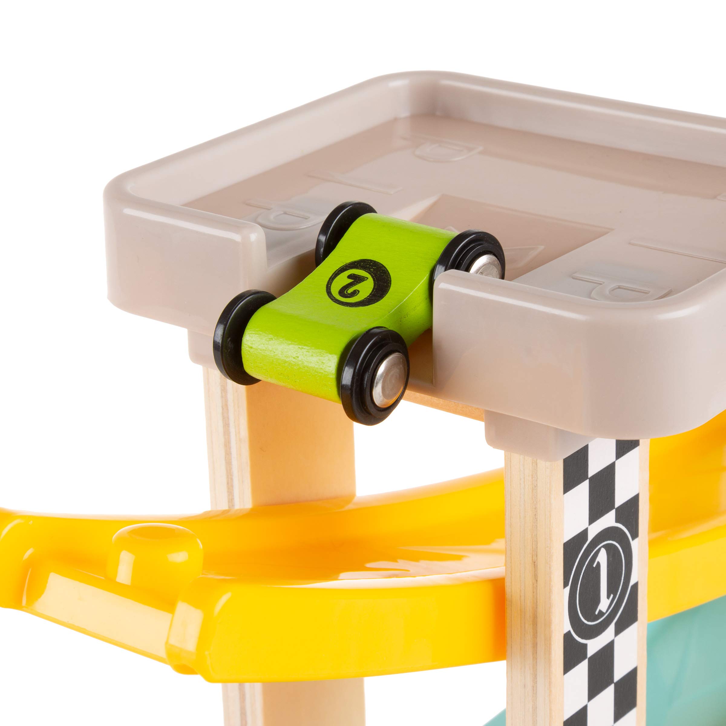 Buy Hey! Play! Toy Race Track and Racecar Set Wooden Car Racer with 4