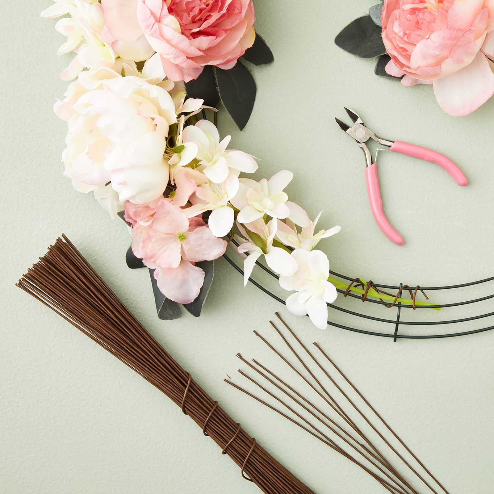 CCINEE Blumendraht – 100 Stück, 26 Gauge, 40,6 Cm, Weiß, Für Basteln Und Floristik