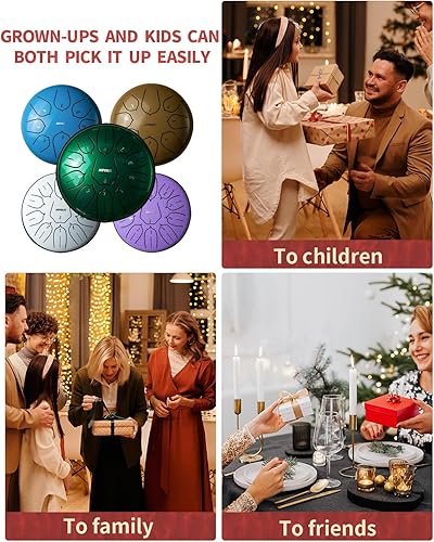 Miniatura 5 de Tambor de lengua de acero de 6 pulgadas, 8 notas, tambor de mano de acero, percusión para meditación, yoga, educación musical, el mejor regalo para