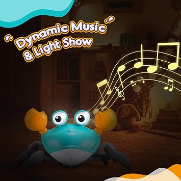 Crab Baby Toy Children's Toy from 1 2 3 Years Tummy Time Toys Baby Toy from 6 7 8 9 10 Months Crawling Crab Gift Child 1-3 Years Boy Girl Crawl Musical Toys for Babies