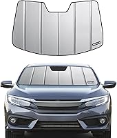 Vista 7 de Parasol para parabrisas Honda Civic Coupe 2006-2011, acabado de cuero gris premium