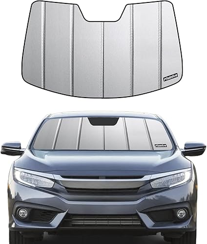 Miniatura 7 de Parasol para parabrisas Honda Civic Coupe 2006-2011, acabado de cuero gris premium