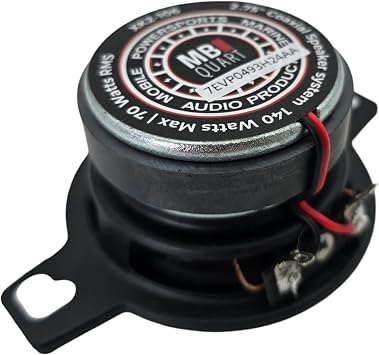 ميغابايت كوارت XK2-106 2.75 بوصة متحد المحور 2-Way المتكلم، 140 W ماكس، 4 أوم، أسود الألومنيوم قبة مكبر الصوت للصوت سيارة و Powersports (2 مكبرات الصوت)