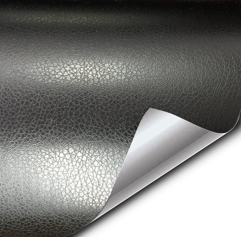 VViViD+ Fine Grain Black Leather Vinyl Wrap Sheet Roll - Soft Touch (25ft x 5ft)