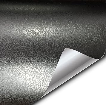 VViViD+ Fine Grain Black Leather Vinyl Wrap Sheet Roll - Soft Touch 3ft x 5ft