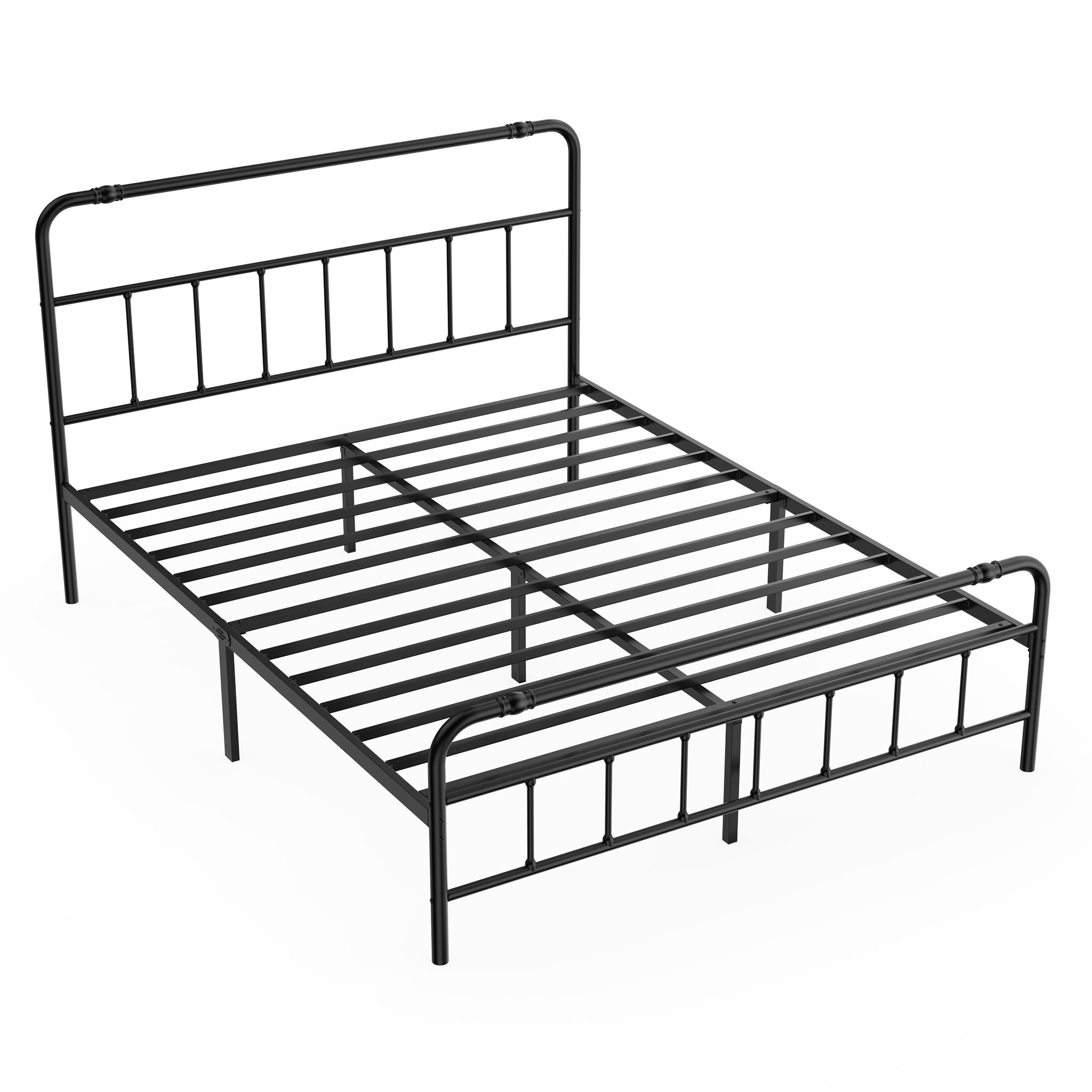 NAIZY Estructura de cama de 160 x 200 cm, con respaldo de metal, marco de cama con somier, cama de metal de 42 cm de altura, para dormitorio y habitación de invitados