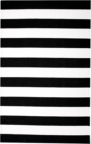 Vista 67 de KILOCOCO Alfombra de rayas beige de 2.3 x 3.6 pies para interiores y exteriores, alfombra tejida a mano de algodón lavable a rayas para puerta Rayas