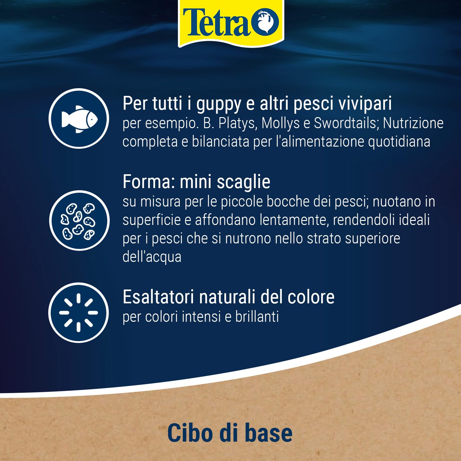 Tetra Guppy Colour Mini Flakes - Mangime per tutti i guppy, cibo in scaglie fini per colori vivaci, lattina da 250 ml