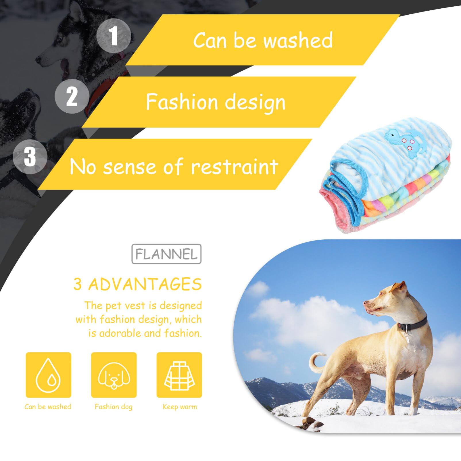 NUOBESTY 4stücke Hundeweste aus Flanell Warme Tierbekleidung für Kleine Hunde Bequemes Design für Alltag und Feiertage Haustierbedarf