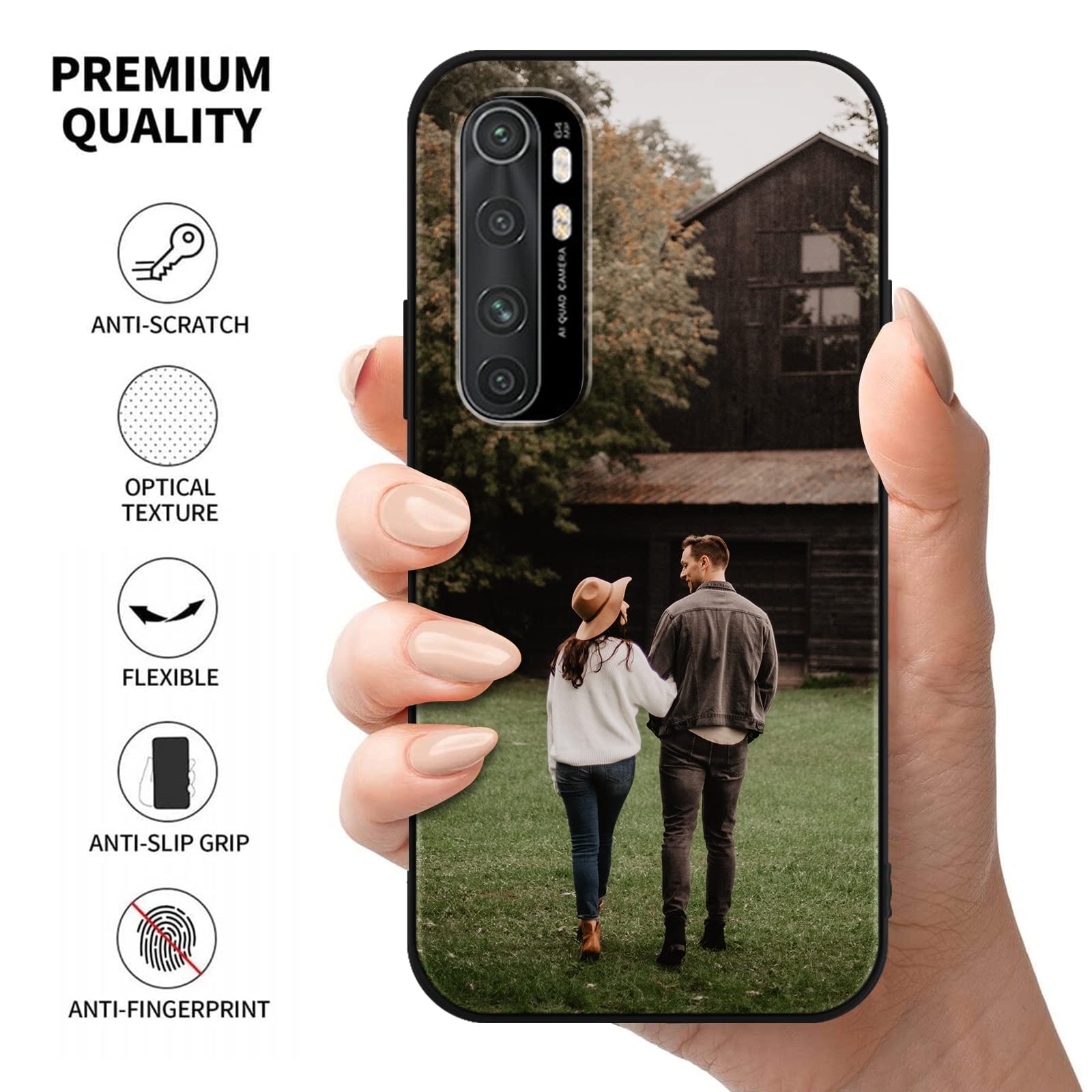 Yoedge 2 Custodie Per Xiaomi Mi Note 10 Lite - Silicone Morbido Ultra Sottile, Nero Opaco Con Disegno Arcobaleno - 2