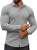 COOFANDY Mens Muscle Fit Dress Shirts Wrinkle-Free Long Sleeve Casual Button Down Shirts