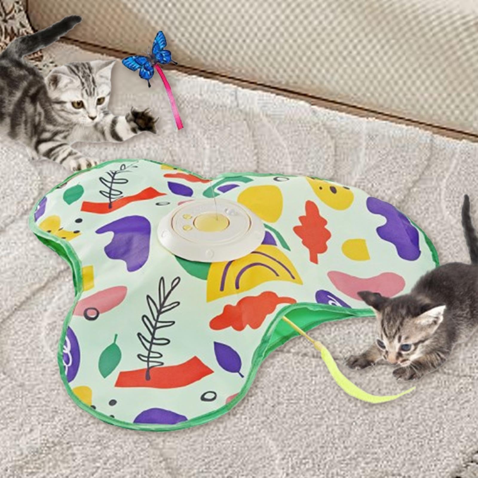 Juguetes Interactivos para Gatos, Escondite Automático, Suministros para Mascotas, Entretenimiento de Juego Propio, Juguetes, Ratones Ch, Verde