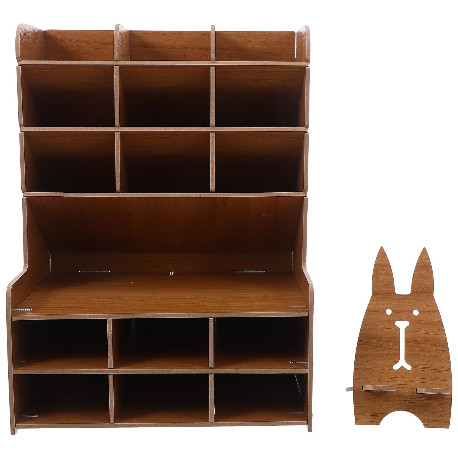 NUOBESTY Portapenne in legno: organizer per matite da ufficio con scomparti multipli - contenitore per cancelleria - pennarelli, matite colorate, pennelli e portapenne