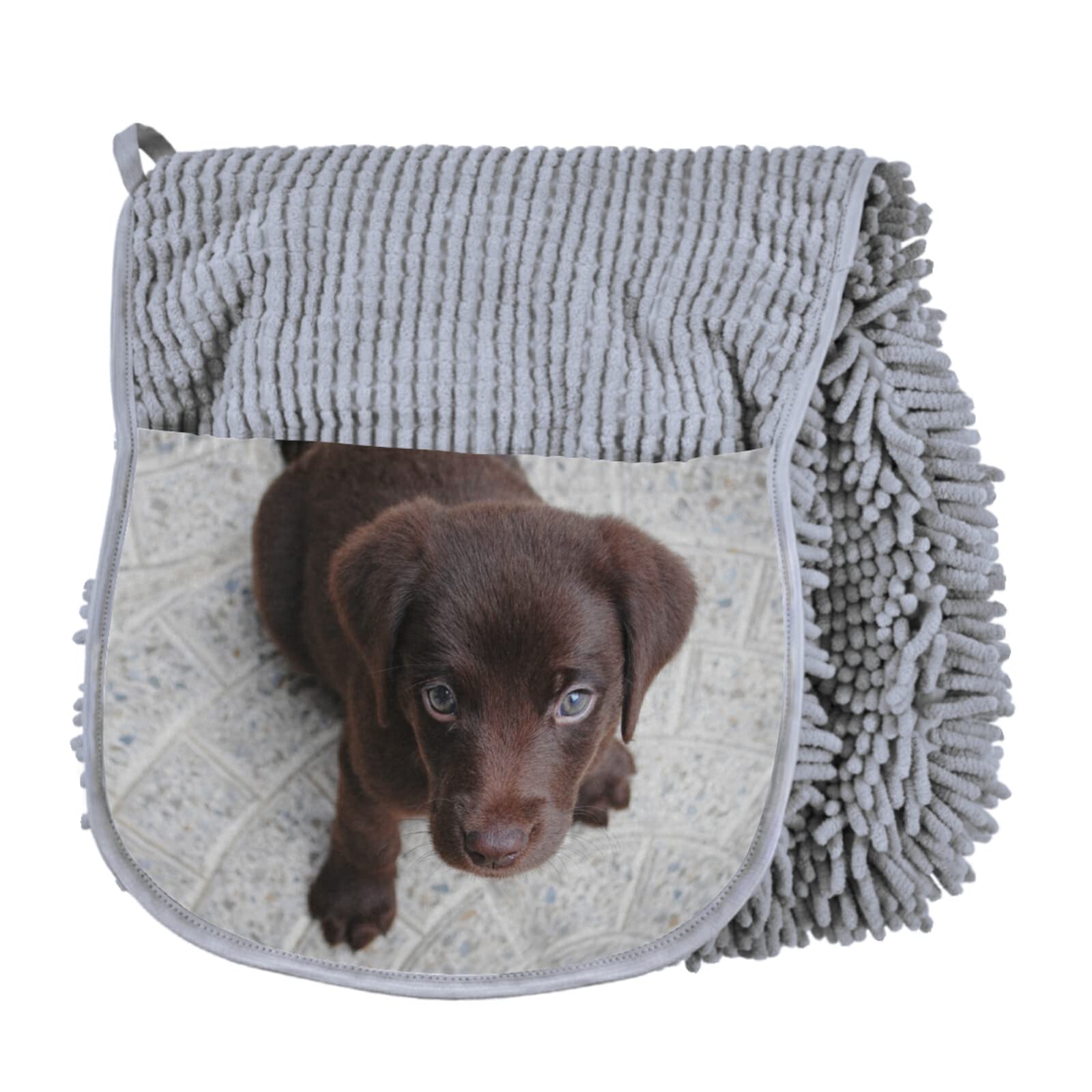 Caviens Nwsw Pet Cat and Dog Towel,Durable 29.5 x 12.6 inches Size for Pet Bath Towels,Ultra Absorbent Super Shammy with Hand Pockets, Quick Drying Chenille Fabric, Machine Washable (dog10)